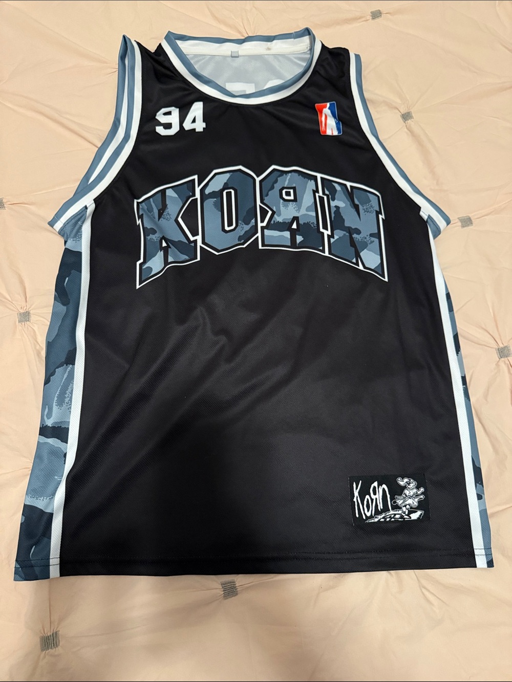 Korn Black & Gray Camo Basketball Jersey - Band Logo 94